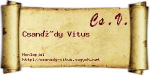 Csanády Vitus névjegykártya